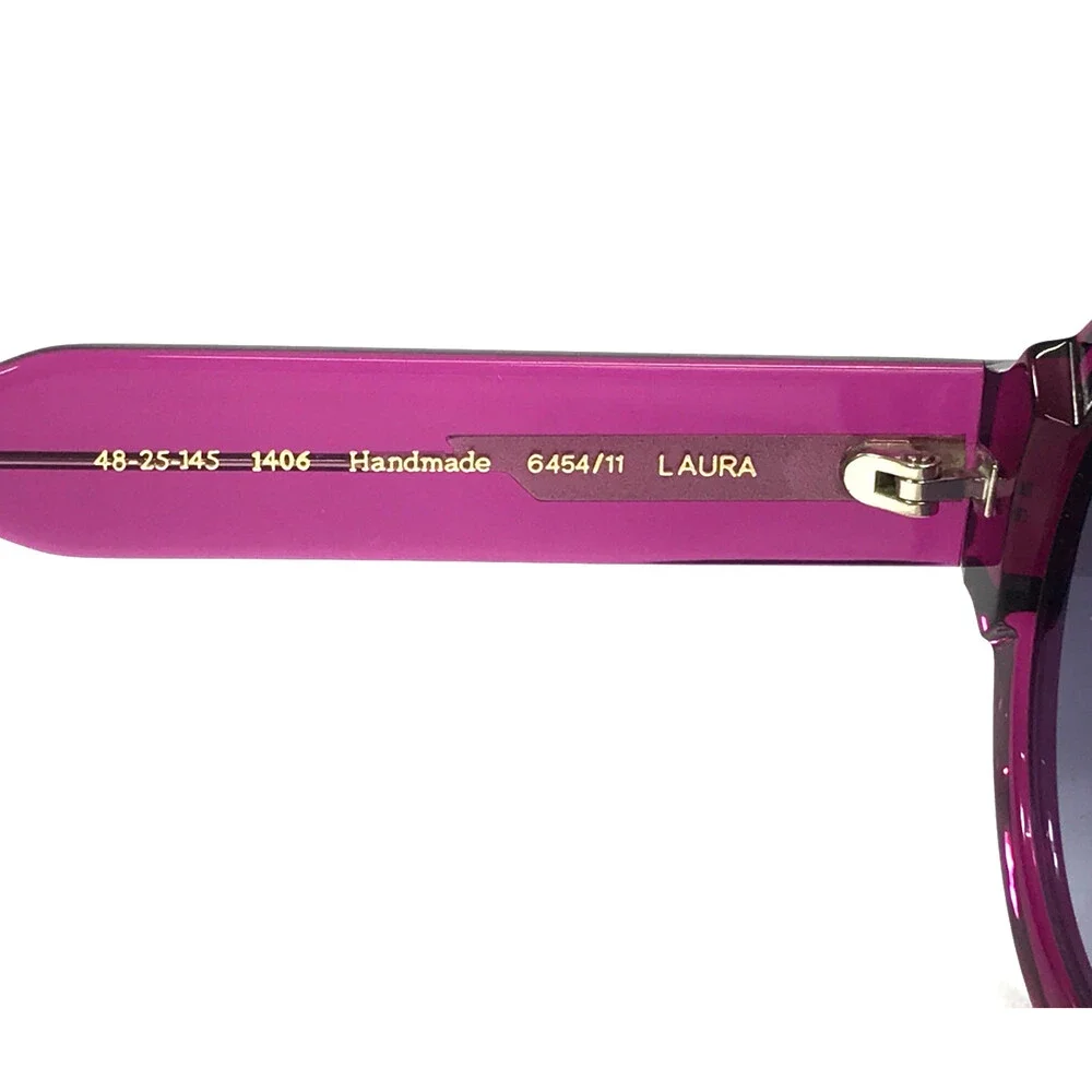 Gigi Studios Sunglasses LAURA 6454/11 Clear Purple Frame w/ Blue Gradient Lenses